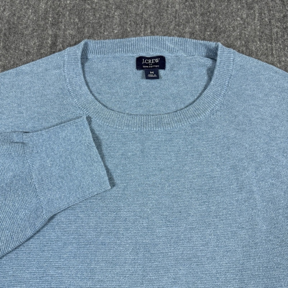 J.Crew Men's M Blue 100% Cotton Crewneck Sweater Lightweight Pullover